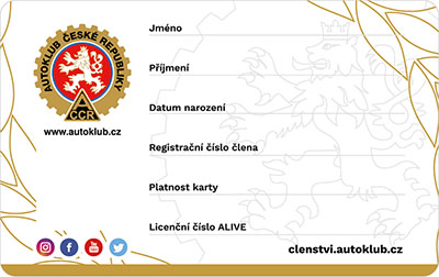 členská karta - přední strana